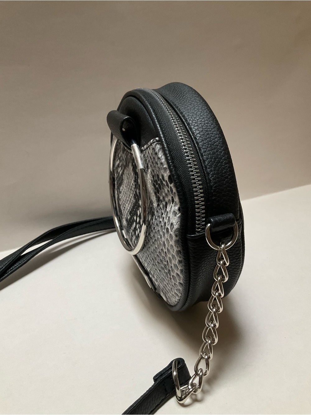 Marc New York by Andrew Marc Round Mini Handbag Snakeskin Print Crossbody Bag - Picture 8 of 13